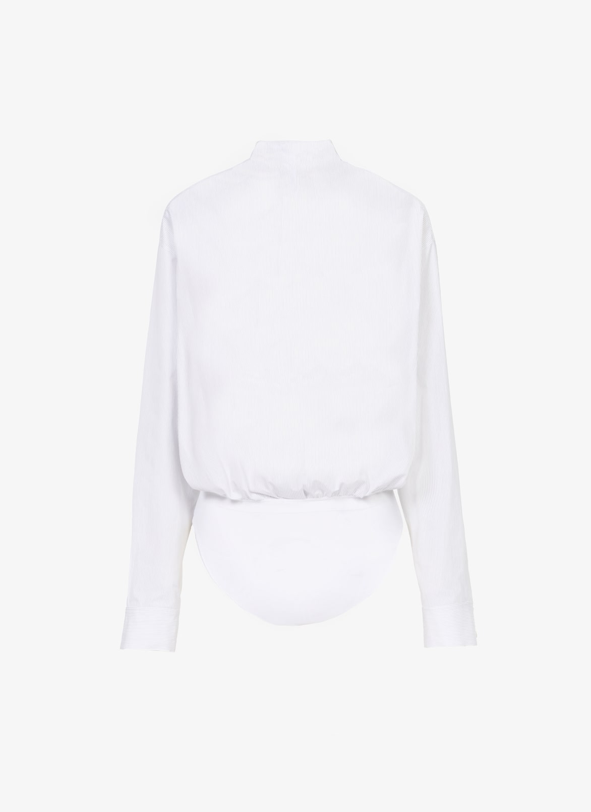 Striped poplin bodysuit-shirt ALAÏA WHITE/BLACK STRIPED POPLIN BODYSUIT-SHIRT